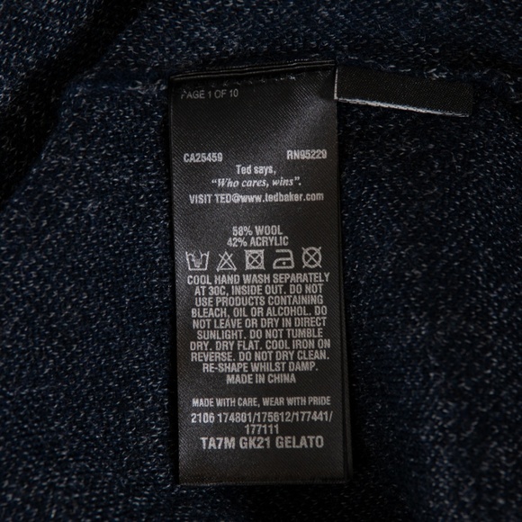 Ted Baker NWT Blue Patterned Sweater XXL - Picture 4 of 4